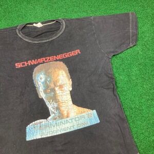 Vintage‎ Terminator 2 Shirt Mens M Black 1991 Judgement Day Promo Schwarzenegger